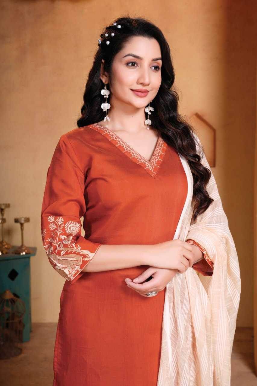 Heavy Roman Silk Embroidered Kurti - MYLUXURY LANE ENTERPRISE